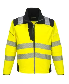 T402 - Vision Hi-Vis softshell kabát - sárga/fekete - 5XL, Szín: sárga/fekete, Méret: 5XL