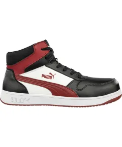 Puma Frontcourt BLK/WHT/RED Mid S3L ESD FO HRO SR munkavédelmi bakancs - fekete/fehér - 37, Szín: fekete/fehér, Méret: 37