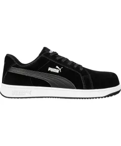 Puma Iconic Suede Black Low S1PL ESD FO HRO SR munkavédelmi cipő - fekete - 46, Szín: fekete, Méret: 46