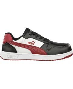 Puma Frontcourt BLK/WHT/RED Low S3L ESD FO HRO SR munkavédelmi cipő - fekete/fehér - 41, Szín: fekete/fehér, Méret: 41