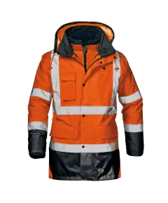 Sir Safety System Motorway Split jól láthatósági 4in1 kabát - 6XL - narancs, Szín: narancs, Méret: 6XL