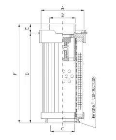 Filtrec RHR165S25B hidraulika szűrő