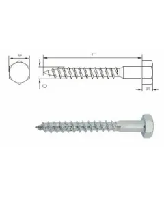 Állványcsavar horganyzott 12x300 Friulsider/25 db