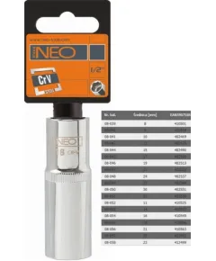 Dugókulcs Neo 08-055 18mm 1/2"hosszú 6p