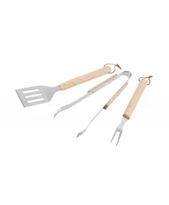 Grillező szett 43071 fa nyéllel 38 cm 3db