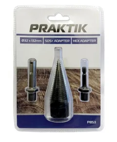 Hasítókúp készlet fához Praktik sds+ adapter 32x132mm/ p853