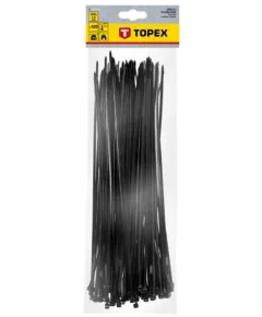 Kábelkötegelő Topex 44e973 3,6x300 mm/100 db fekete