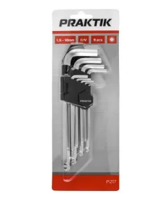 Imbuszkulcs készlet Praktik 9r 1,5-10 mm gömbölyű/ p217