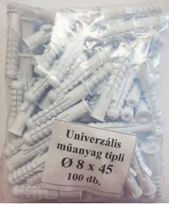 Műanyag dűbel ¤ 8x 45 univerzális/100 db dk