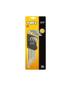 Öt lapú kulcs készlet Topex 35d951 ts10-50 9 r hosszú, lyukas