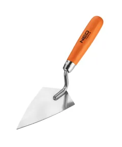Stukkókanál Neo 50-121, rozsdamentes hegyes, 140x80 mm, fa markolat
