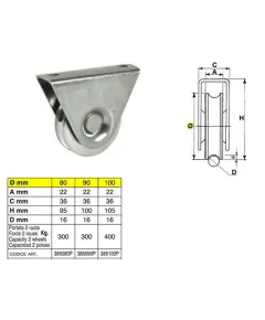 Tolókapuv.IBFM kerék talp csav ¤ 16"u" 80