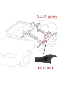 6 HOSSZT. GERENDA Hátsó RUGÓTÁNYÉR FÖLÖT BAL 6811861 SUZUKI