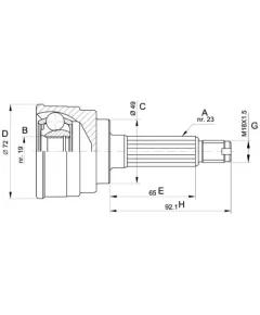 KSZ267 / K26731 SUZUKI 23/19 41116-60B10 AP FÉLTENGELY