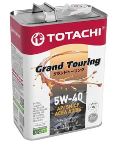 Totachi Grand Touring 5w40 4L SN/CF ACEA A3/B4 502.00/505.00 MB 229.5 FIAT PSA