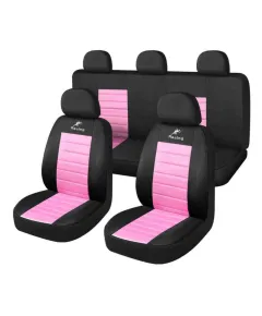 9 részes univerzális üléshuzat szett - pink/fekete (203-6P) AUTOLIFE