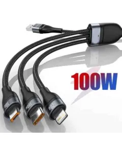 Gyorstöltő adatkábel 3 az 1-ben 6A 12-24V 100W Aluminium ötvözet(12095) AUTOLIFE