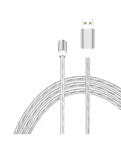 Apple LIGHTNING világító LED töltőkábel kábel - fehér színben (1in1W) AUTOLIFE