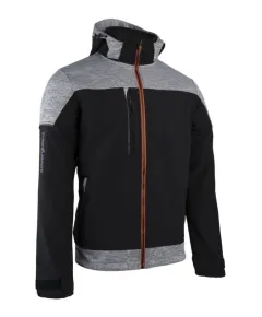 BANJO FEKETE/SZÜRKE SOFTSHELL DZSEKI, NARANCS CIPZÁR - 3XL, Méret: XXXL