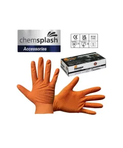 Chemsplash SumoGrip egyszerhasználatos púdermentes nitril kesztyű (50db) - narancs - L, Szín: narancs, Méret: L