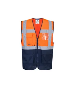 C377 - Hi-Vis kéttónusú MeshAir Executive mellény - narancs - XXL, Szín: narancs, Méret: XXL