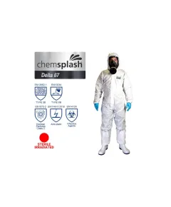 Chemsplash Delta 67 steril overál 5B/6B - fehér - XXL, Szín: fehér, Méret: XXL