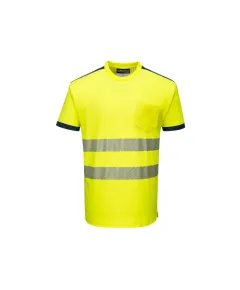 T181 -  Jól láthatósági Vision póló - sárga/navy - XL, Szín: sárga/navy, Méret: XL