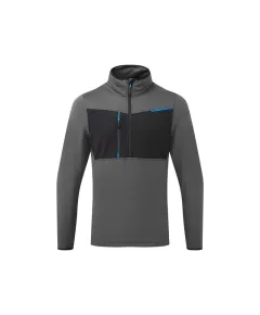T755 - WX3 félzippzáras polár - szürke/fekete - 3XL, Szín: szürke/fekete, Méret: 3XL