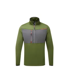 T755 - WX3 félzippzáras polár - zöld/szürke - XL, Szín: zöld/szürke, Méret: XL