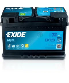 EXIDE AGM EK720 Akkumulátor 12V 72Ah 760A J+