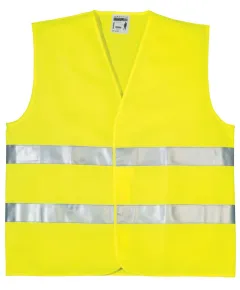 FLUO JÓL LÁTHATÓSÁGI MELLÉNY, 2 KERESZTCSÍK, SÁRGA XL, Méret: XL