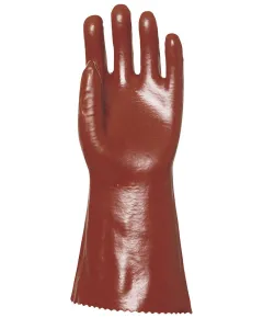 MÁRTOTT PVC KESZTYŰ, BORDÓ, SAV/LÚG/OLAJÁLLÓ, 36CM 8, Méret: 8