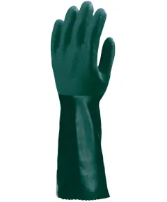 MÁRTOTT POLIMER KESZTYŰ, ZÖLD, VEGYSZERÁLLÓ, 40CM 9, Méret: 9