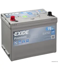 EXIDE PREMIUM EA755 12V 75Ah 630A akkumulátor B+ Japán