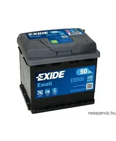 EXIDE EXCELL EB500 12V 50Ah 450A akkumulátor J+