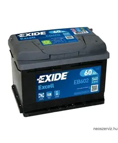 EXIDE EXCELL EB602 12V 60Ah 540A akkumulátor J+