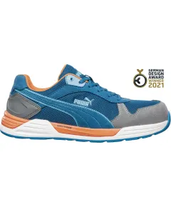 Puma Frontside Low S1P ESD HRO SRC munkavédelmi cipő - kék/szürke/narancs - 45, Szín: kék/szürke/narancs, Méret: 45