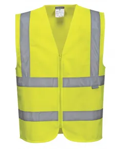 C375 - Hi-Vis zippzáras mellény - sárga - XXL, Szín: sárga, Méret: XXL