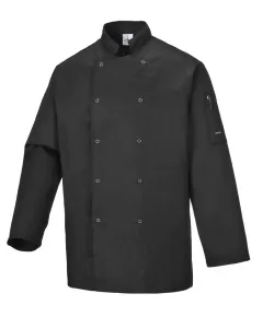 C833 - Suffolk séf kabát - fekete - XL, Szín: fekete, Méret: XL