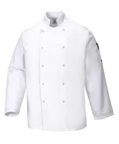 C833 - Suffolk séf kabát - fehér - XL, Szín: fehér, Méret: XL