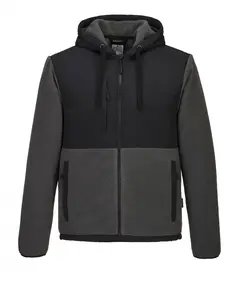 KX371 - KX3 Borg gyapjú kabát - fekete/szürke - L, Szín: fekete/szürke, Méret: L