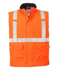 S776 - Bizflame Rain Hi-Vis antisztatikus FR mellény - narancs - M, Szín: narancs, Méret: M