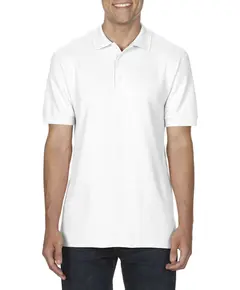 Gildan Premium Cotton Adult double pique póló - fehér - M, Szín: fehér, Méret: M