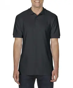 Gildan Premium Cotton Adult double pique póló - fekete - 3XL, Szín: fekete, Méret: 3XL
