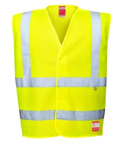 FR71 - Jólláthatósági antisztatikus és lángálló mellény EN14116 - sárga - S/M, Szín: sárga, Méret: S/M