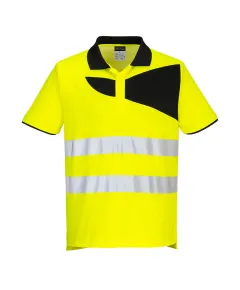 PW212 - PW2 Hi-Vis Pólóing S/S - sárga/fekete - M, Szín: sárga/fekete, Méret: M