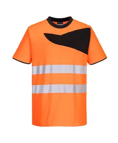 PW213 - PW2 Hi-Vis póló S/S - Narancs/fekete - XL, Szín: narancs/fekete, Méret: XL