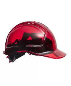 PV60 - Peak View Plus gyorsbeállítós, átlátszó védősisak, szellőző - piros - egy méret, Szín: piros, Méret: Egy méret