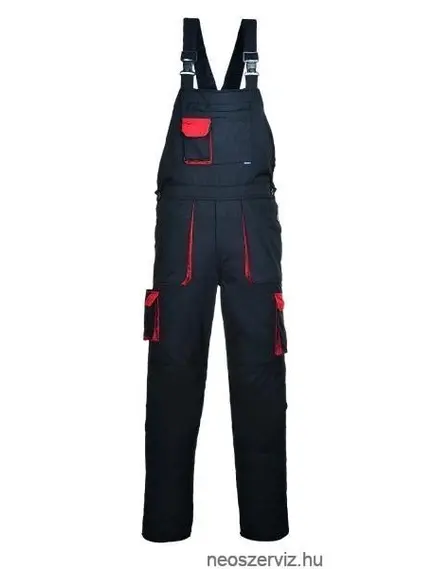 TX12 - PortwestTexo Contrast kantáros nadrág - Fekete / Piros - XL