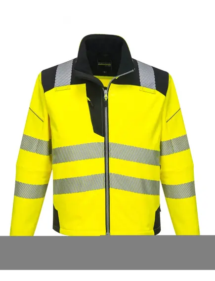 T402 - Vision Hi-Vis softshell kabát - sárga/fekete - L, Szín: sárga/fekete, Méret: L